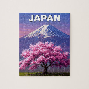 日本山富士富士さくらんぼ花開き ジグソーパズル