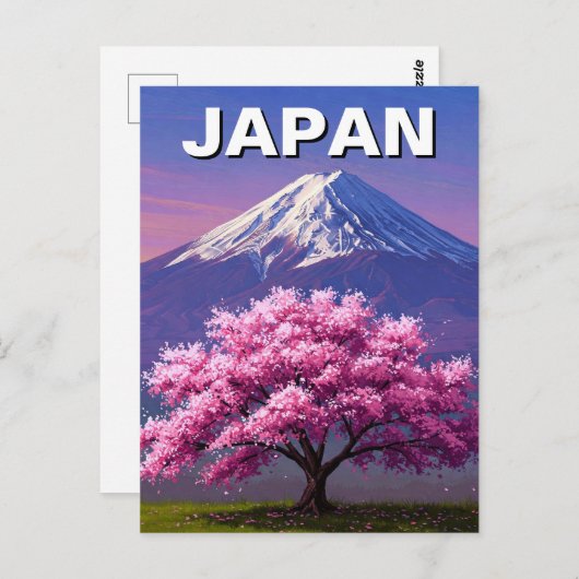 日本山富士富士さくらんぼ花開き ポストカード (正面/裏面)