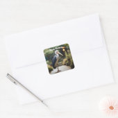 日本庭園のコウノトリ スクエアシール (封筒)