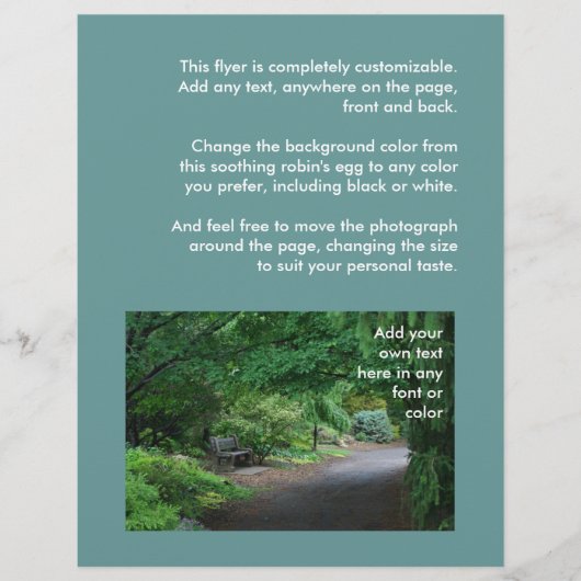 日本庭園のベンチのチラシ チラシ (正面)