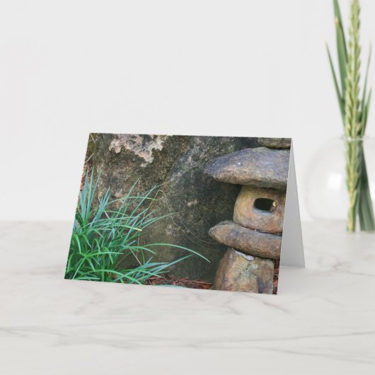 日本庭園の石灯籠 カード (正面)