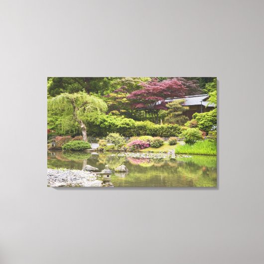 日本庭園の花々 キャンバスプリント (正面)