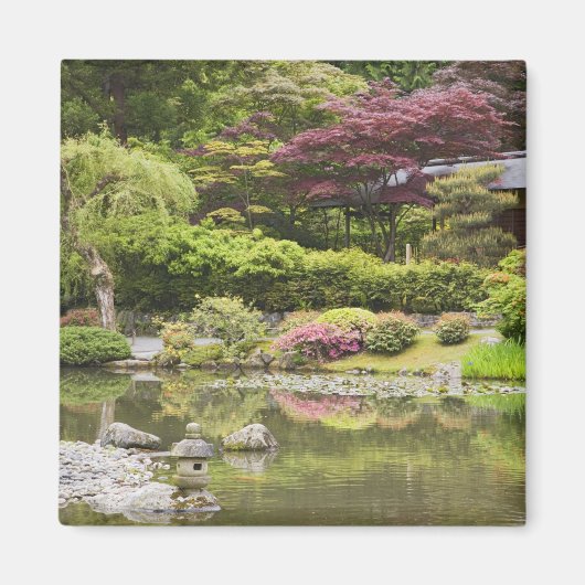 日本庭園の花々 マグネット (正面)