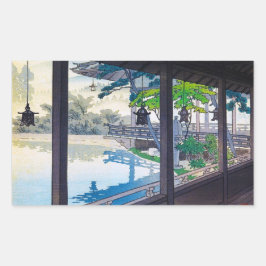 日本庭園クール湖山景 長方形シール