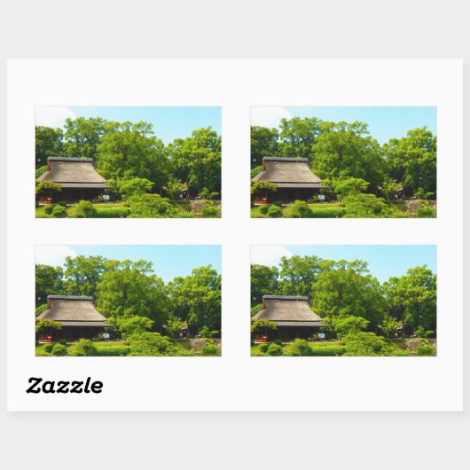 日本庭園 長方形シール (シート)