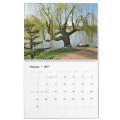 日本庭園 2025年 カレンダー (2月 2027)