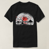 日本庭鳥居の侍 Tシャツ (デザイン正面)