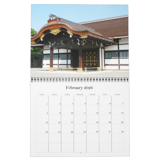 日本建築 カレンダー (2月 2026)