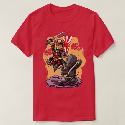 日本忍者対侍 Tシャツ (デザイン正面)