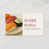 日本料理の寿司レストランケータリングサービス写真 名刺 (正面)