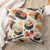 日本料理，ロール，寿司，すし棒，大豆 クッション (ブランケット)