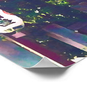 日本旅行風景灯篭桜 ポスター (角)