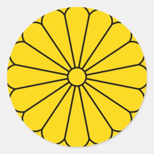 日本旗-紋章付き外衣-帝国シール ラウンドシール (正面)