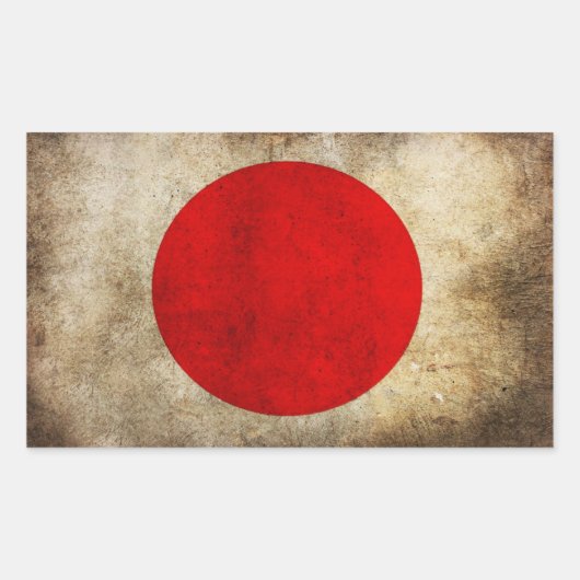 日本旗 長方形シール (正面)