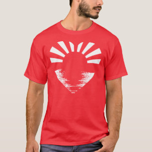 日本日の出(赤い人で白い) Tシャツ