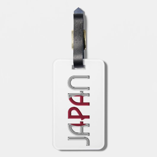 日本日本の国旗のタイポグラフィ土産 ラゲッジタグ (裏面縦)