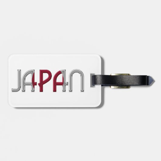 日本日本の国旗のタイポグラフィ土産 ラゲッジタグ (裏面横)