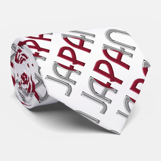 日本日本の国旗の色タイポグラフィ ネクタイ (ロール)