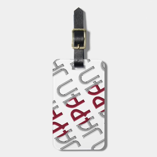 日本日本の国旗の色タイポグラフィ ラゲッジタグ (正面縦)