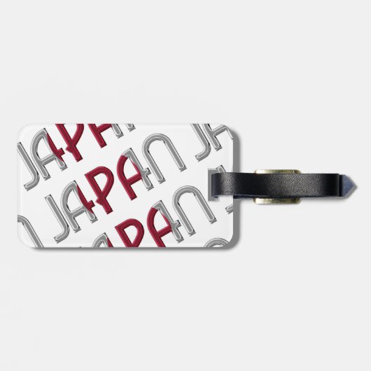 日本日本の国旗の色タイポグラフィ ラゲッジタグ (裏面横)