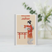 日本日本の芸者ヴィンテージ旅行ポスター ポストカード (スタンド正面)