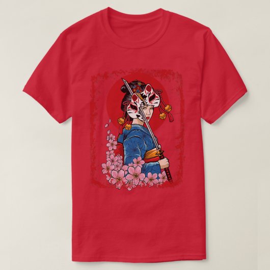 日本日本の芸者仮面 Tシャツ (デザイン正面)