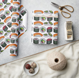 日本日本の食べ物転がのすし巻きにぎり ラッピングペーパー