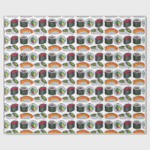 日本日本の食べ物転がのすし巻きにぎり ラッピングペーパー (フラット)