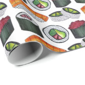 日本日本の食べ物転がのすし巻きにぎり ラッピングペーパー (ロールコーナー)