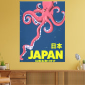 日本日本ヴィンテージイカ旅行ポスター キャンバスプリント (インサイチュ (リビング))