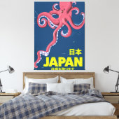 日本日本ヴィンテージイカ旅行ポスター キャンバスプリント (インサイチュ (寝室))