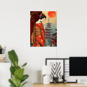 日本日本芸者パゴダヴィンテージレトロ ポスター (ホームオフィス)