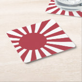 日本朝日国旗、江戸から第2次世界大戦 スクエアペーパーコースター (アングル)