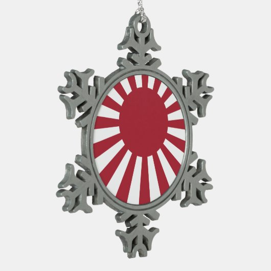 日本朝日国旗、江戸から第2次世界大戦 スノーフレークピューターオーナメント (左)