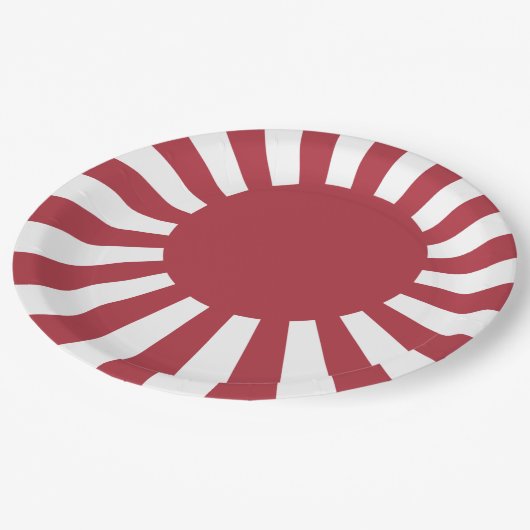 日本朝日国旗、江戸から第2次世界大戦 ペーパープレート (アングル)