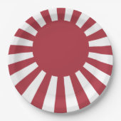 日本朝日国旗、江戸から第2次世界大戦 ペーパープレート (正面)