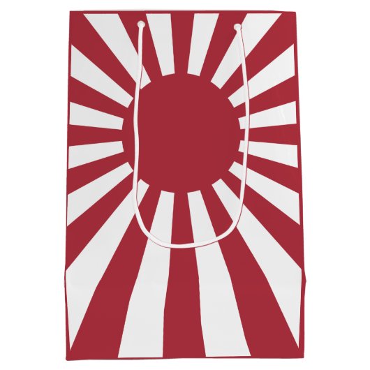 日本朝日国旗、江戸から第2次世界大戦 ミディアムペーパーバッグ (裏面)