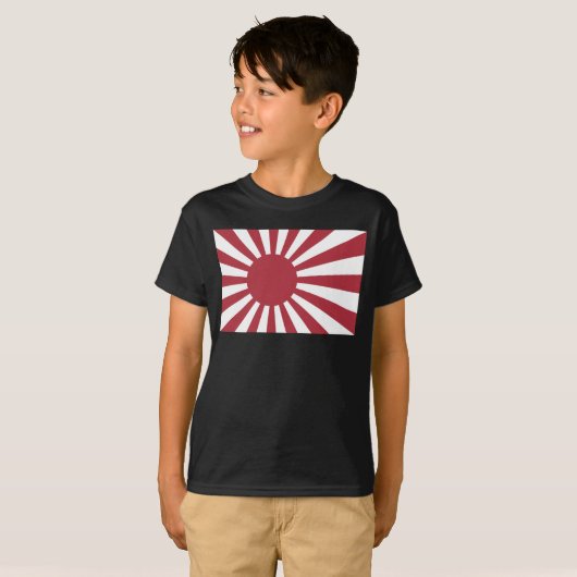 日本朝日国旗、江戸から第2次世界大戦 Tシャツ (正面フル)