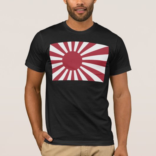 日本朝日国旗、江戸から第2次世界大戦 Tシャツ (正面)