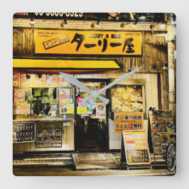 日本東京の黄色い店舗 スクエア壁時計