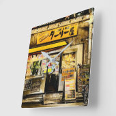 日本東京の黄色い店舗 スクエア壁時計 (傾斜)