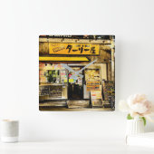 日本東京の黄色い店舗 スクエア壁時計 (ホーム)