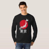 日本東京アジアレトロ日本国旗 Tシャツ (正面フル)