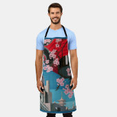 日本東京ヴィンテージ日本の旅行ポスター エプロン (着用した状態)