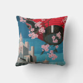 日本東京ヴィンテージ日本の旅行ポスター クッション (裏面)