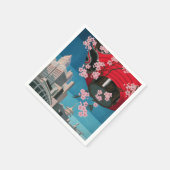 日本東京ヴィンテージ日本の旅行ポスター スタンダードカクテルナプキン (角)