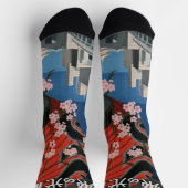 日本東京ヴィンテージ日本の旅行ポスター ソックス (上部)