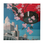 日本東京ヴィンテージ日本の旅行ポスター タイル (正面)