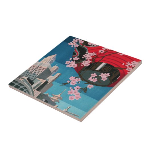 日本東京ヴィンテージ日本の旅行ポスター タイル (側面)