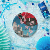 日本東京ヴィンテージ日本の旅行ポスター ペーパープレート (パーティー)